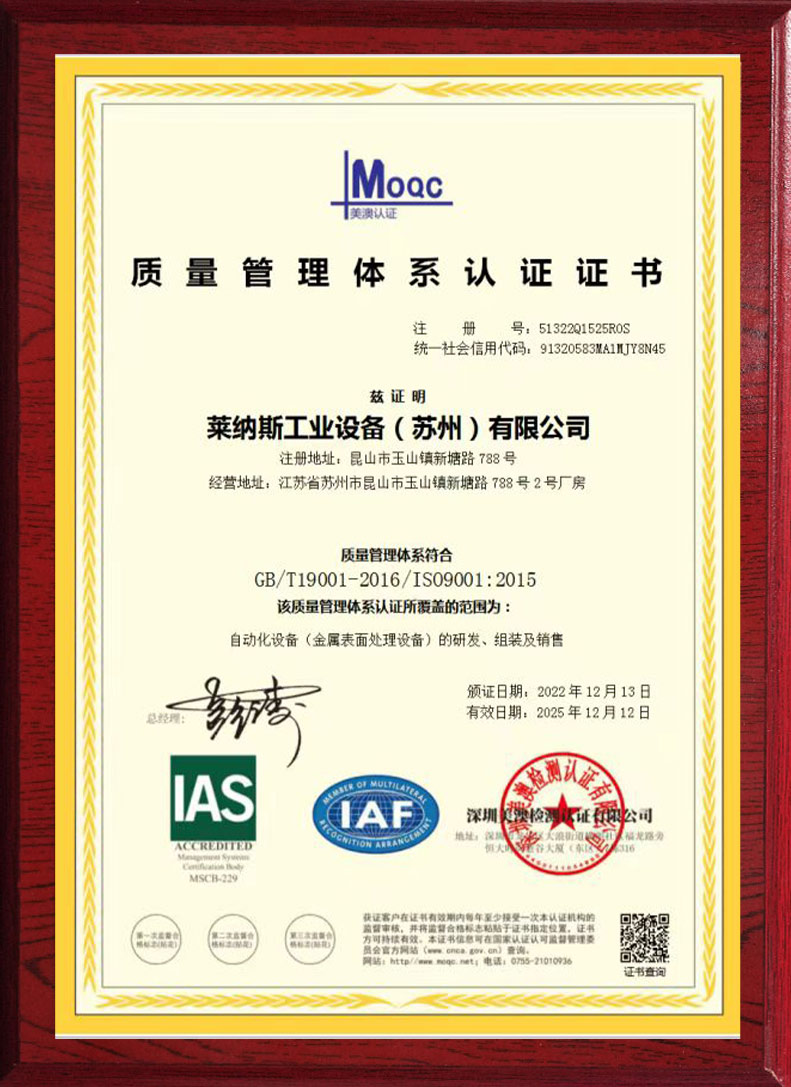 QMS Certification (US & Australia)